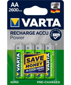 4 VARTA Akkus RECHARGE ACCU Power Mignon AA 2.600 mAh