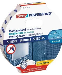 Tesa Montageband POWERBOND doppelseitiges Klebeband 19mm x 5m, 1 Rolle