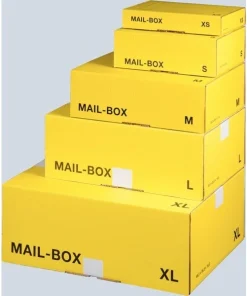 20 Mail-Box Versandkarton gelb, wiederverschließbar, versch. Größen