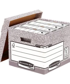 10 Archivboxen Bankers Box, 33,5 cm Außenbreite, versch. Farben