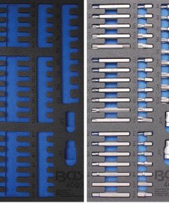 1/3 Werkstattwageneinlage: Kombi-Bit-Set, 49-tlg. (leer und gefüllt)
