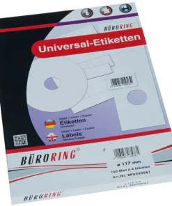 200 runde CD Universaletiketten weiß 117 mm