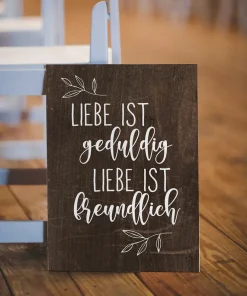 Dekoschild Trauung Holzoptik (personalisierbar)