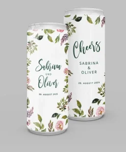 Personalisierbare Dosen Aufkleber “Blumenkranz” 10er-Set