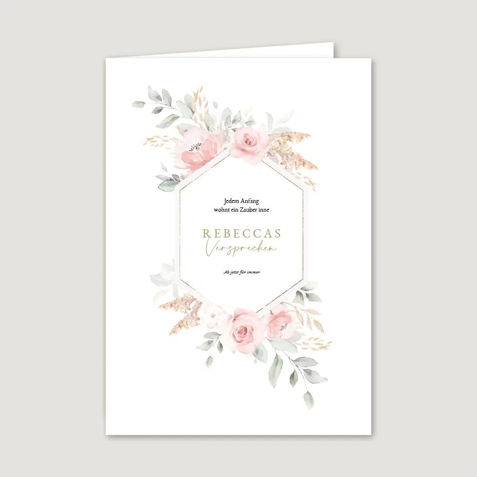 Personalisierbare Eheversprechen Hefte „Pampas+Peonies“