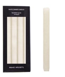 Home Society Tischkerzen Rustikal Weiß 24 cm