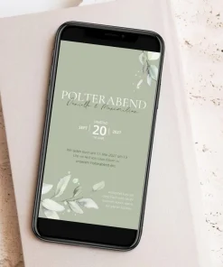 Digitale Polterabend-Einladung „Eukalyptus“