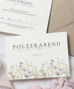 Polterabend Karte Einladung „Blumenwiese“