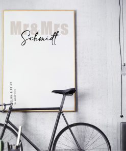 Poster Hochzeit “Mr+Mrs”