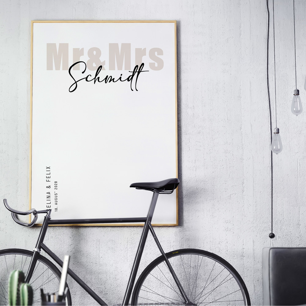 Poster Hochzeit “Mr+Mrs”