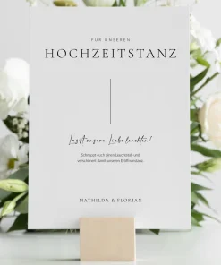„Hochzeitstanz-Accessoires“ Schild für die Hochzeit – pure