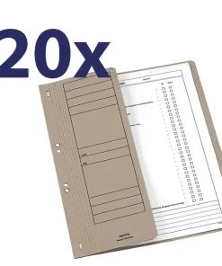 20 Ösenhefter Karton DIN A4, halber Deckel, versch. Farben
