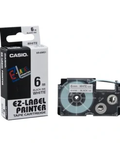 CASIO XR-6WE Schriftband schwarz auf weiß 6 mm