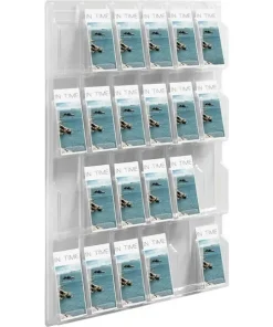 helit Wandprospekthalter transparent, 24 Fächer