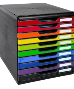 Exacompta Schubladenbox Modulo DIN A4 mit 10 Schubladen, versch. Farben