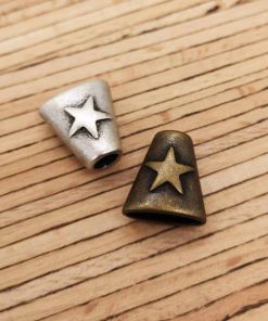 2 Metall Kordelenden „Stern“ für 4 mm Kordeln – verschiedene Farben