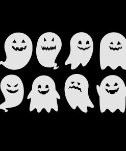 Bügelbilder K5 – silber reflektiernd – Mini Geister (ca. 9,5 x 15cm)